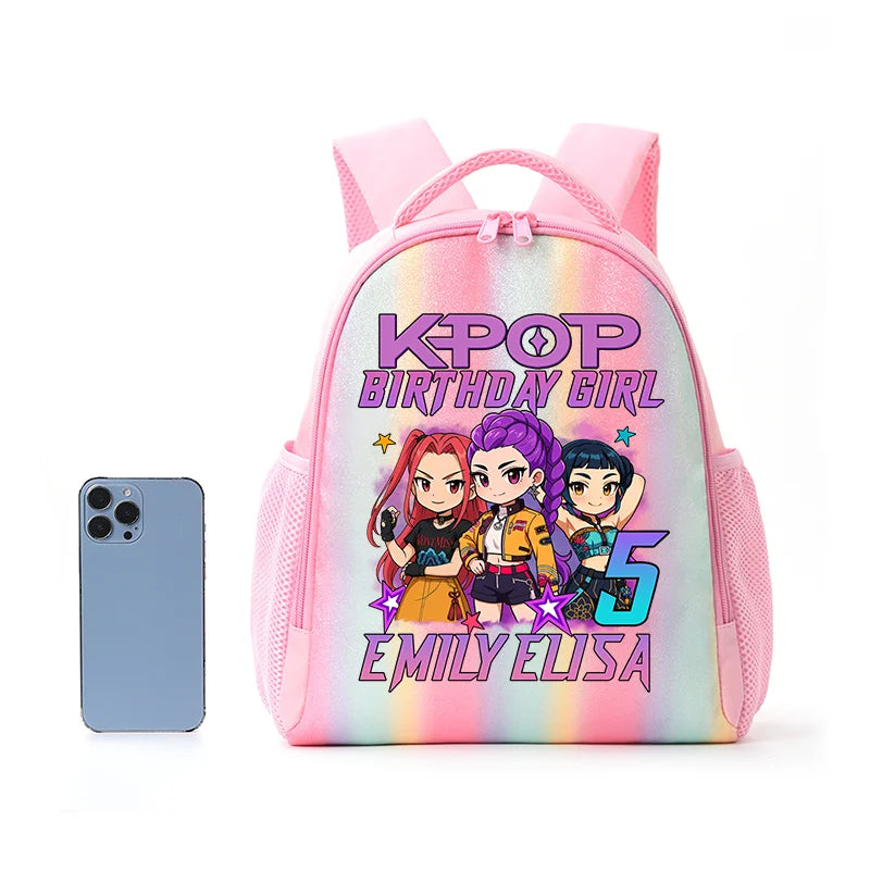Backpack Rainbow Colors Student Backpackg KPOP Anime Tiger Schoolbag Holiday Gifts