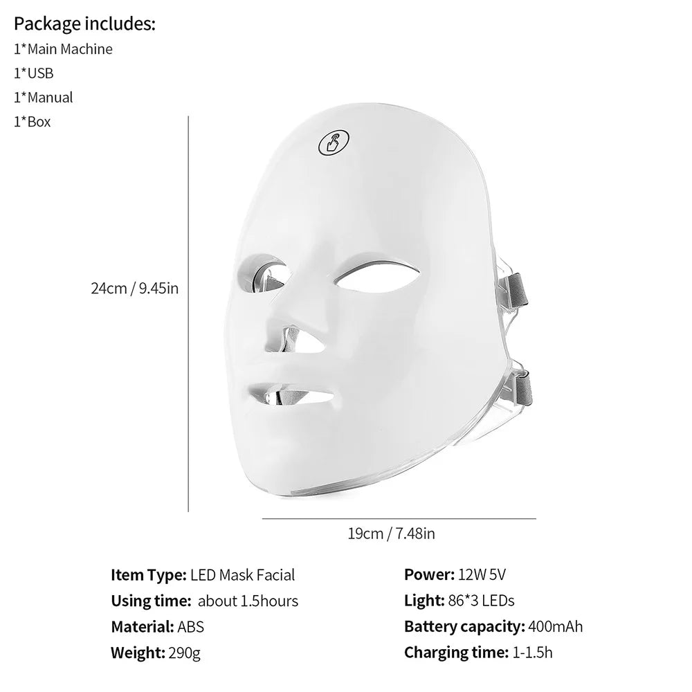 LED Face Mask 7 Colors.