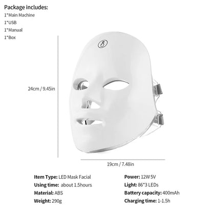 LED Face Mask 7 Colors.