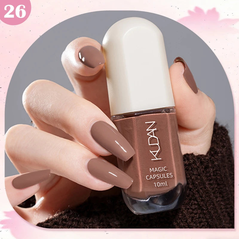 KUDAN Dark Burgundy Nail Polish, Alcohol-Free - Long-Lasting Formula Quick Drying Without Lighting, Glossy And Shiny Surface