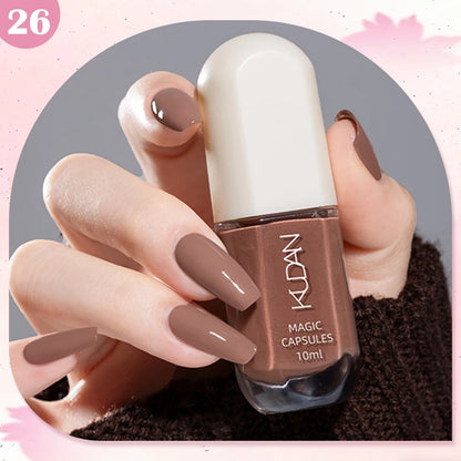 KUDAN Dark Burgundy Nail Polish, Alcohol-Free - Long-Lasting Formula Quick Drying Without Lighting, Glossy And Shiny Surface