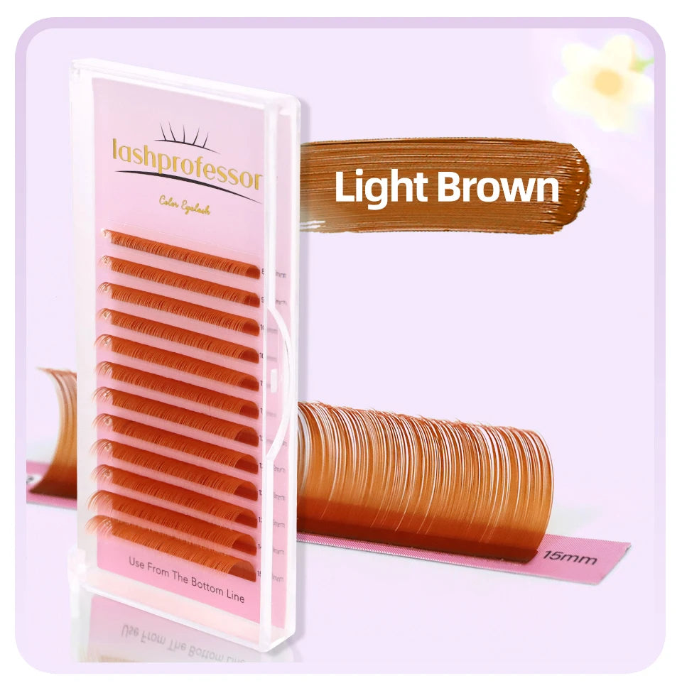 Brown Individual Eyelashes Extension 8-15 Mixed Lash Colorful Premium Dark Brown Lashes Soft Natural Mink False Eyelashes Makeup
