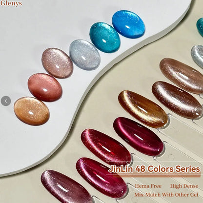 Glenys 50 color cat's eye nail polish glue All net popular advanced immersion gel UV LED nail salon art varnish set