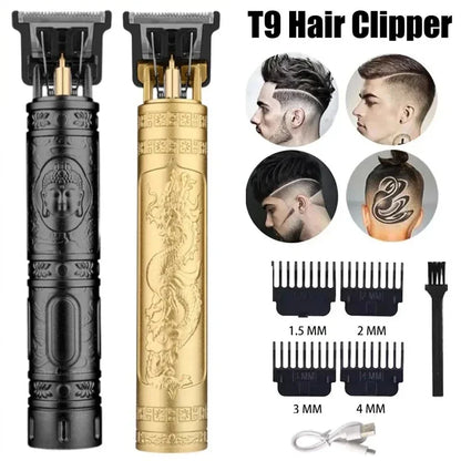 T9 Carving Vintage Hair Clipper For Mens Grooming Essential Tools USB Fast Rechargeable Beard Hair Trimmer Provide Precise Shave