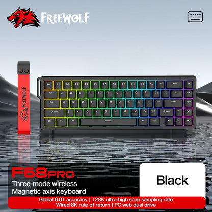 Magnetic Gaming Keyboard ATTACK SHARK X68HE X68PRO HE and FREEWOLF F68 Wired F68Pro Wireless for Pro Gaming 0.01mm Rapid Trigg
