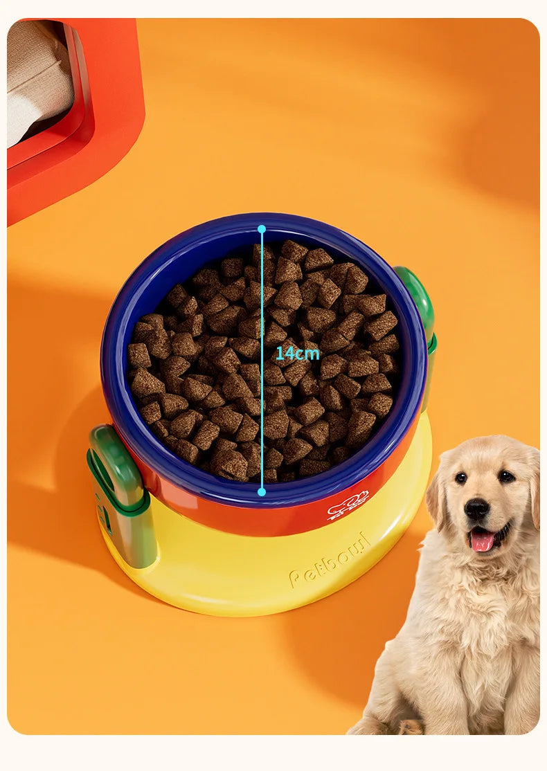 Adjustable dog bowl cat bowl with suction cup anti knock pet bowl universal protection cervical spine dog food bowl water bowl