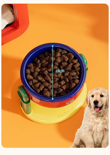 Adjustable dog bowl cat bowl with suction cup anti knock pet bowl universal protection cervical spine dog food bowl water bowl