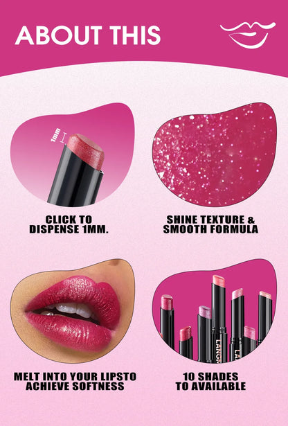 LANGMANNI 10 colors slant mouth pearlescent swivel slant mouth design lipstick single pack lipstick lasting color lip gloss