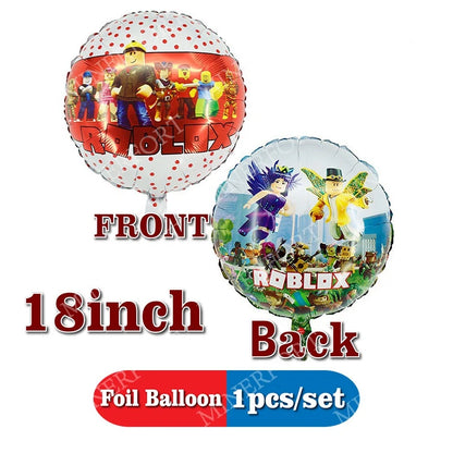 Cartoon Roblox Game Themed Foil Aluminum Balloons Anime Happy Birthday Party Decoration Set Supplies for Decorating Home Gifts