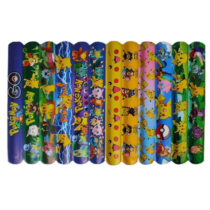 Pokemon 5/10 Pcs Wrist Strap Toys Pikachu Anime Series Ring Slap Bracelets Children Partys Interactive Supplies Birthday Gifts