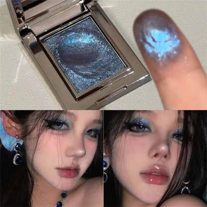 Metallic Glitter Eyeshadow Cream Sparkling Mousse Shimmer Highlighter Pressed Pigments Punk Purple Pearlescent Eyeshadow Palette