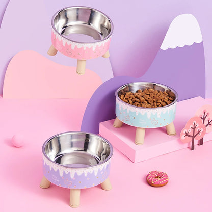 Ice Cream Design Raised Pet Bowl 🍦🐶🐱
