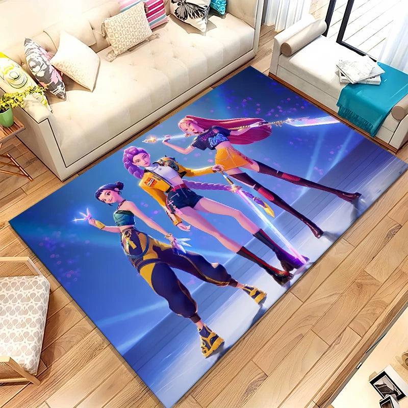 K-Pop Demon Hunters Golden Saja Boys Living Room Non-Slip Area Rug Soft Carpet for Bedroom Playroom Sofa,Home Decor Doormat