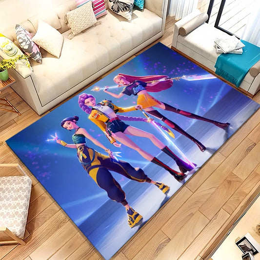 K-Pop Demon Hunters Golden Saja Boys Living Room Non-Slip Area Rug Soft Carpet for Bedroom Playroom Sofa,Home Decor Doormat