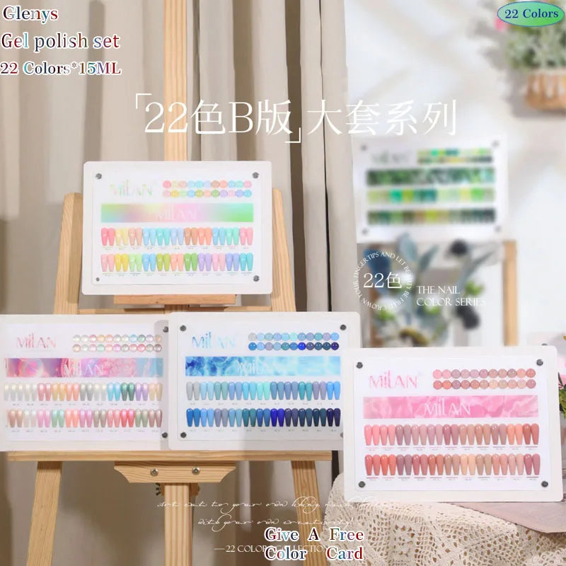 Glenys 22 color series nail polish glue, full network popular color, full immersion gel nail salon, nail art varnish set