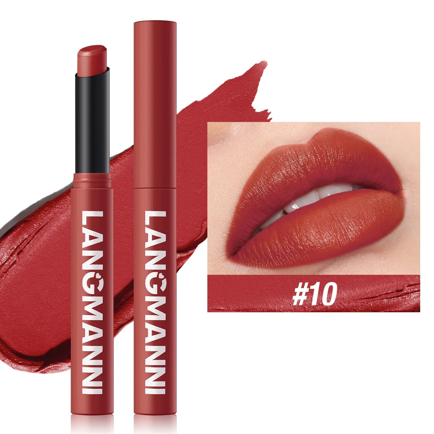 12 Color Matte Lipstick Pencil Waterproof Long Lasting Non-Stick Cup Lip Stain Tint Cosmetic Nude Lipstick Pen Makeup Maquillage