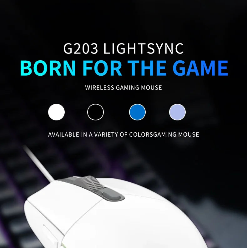 Logitech G203 Wired Gaming Mouse, Esports-Grade, 6 Programmable Buttons & Multi-Color for Competitive Games