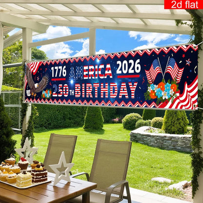 America 250 Years Yard Sign Long-Lasting Patriotic Decorations Banner 4th Of July Party Banner Vibrant For Wall Independence Day