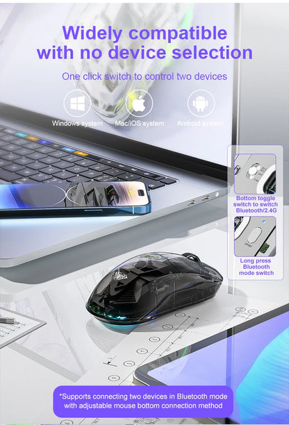 AULA SC660 Wireless Bluetooth Mouse E-sports Mouse Three-Mode Connection Lightweight Mouse Type-C Charging Game Office Girls Boy