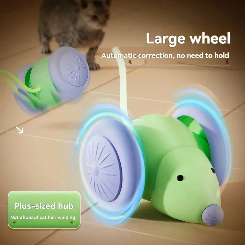 Interactive Cat Toys Colorful LED Electric Mouse Automatic Teaser Kitten Toy Intelligent Obstacle Avoidance Pet Toy USB Charging
