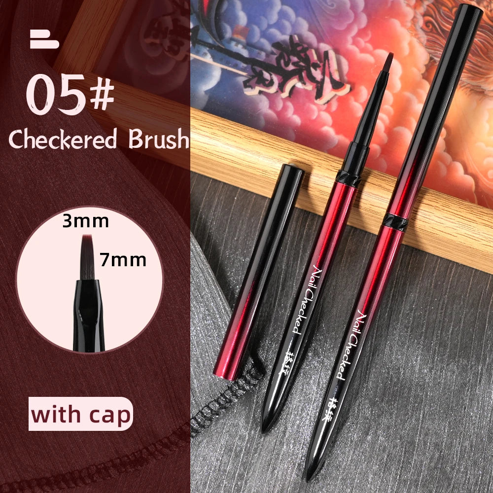 New 1/13pcs Nail Art Brush Set Black Red Metal Handle Acrylic UV Gel Polish Crystal Acrylic Nail Drawing Tools High Quality