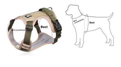 Anti-Pull Reflective Dog Harness with Multi-Point Adjustment No Pull Pet Vest for Pet Dogs Chew Proof and Durable