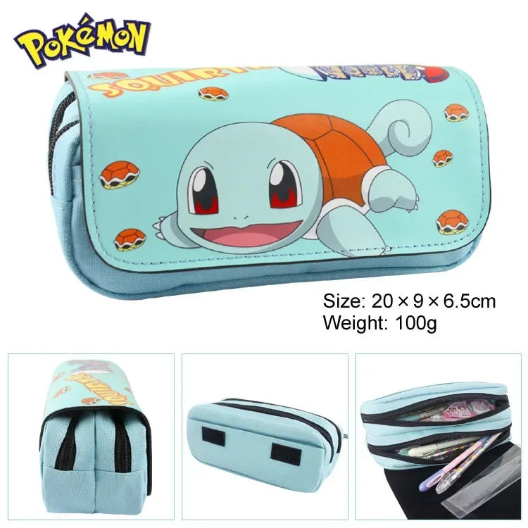 New Kawaii Pokemon Pencil Cases School Cartoon Pikachu Black Pen Bag School Supplies Stationery Bag Perfect Gifts for Students