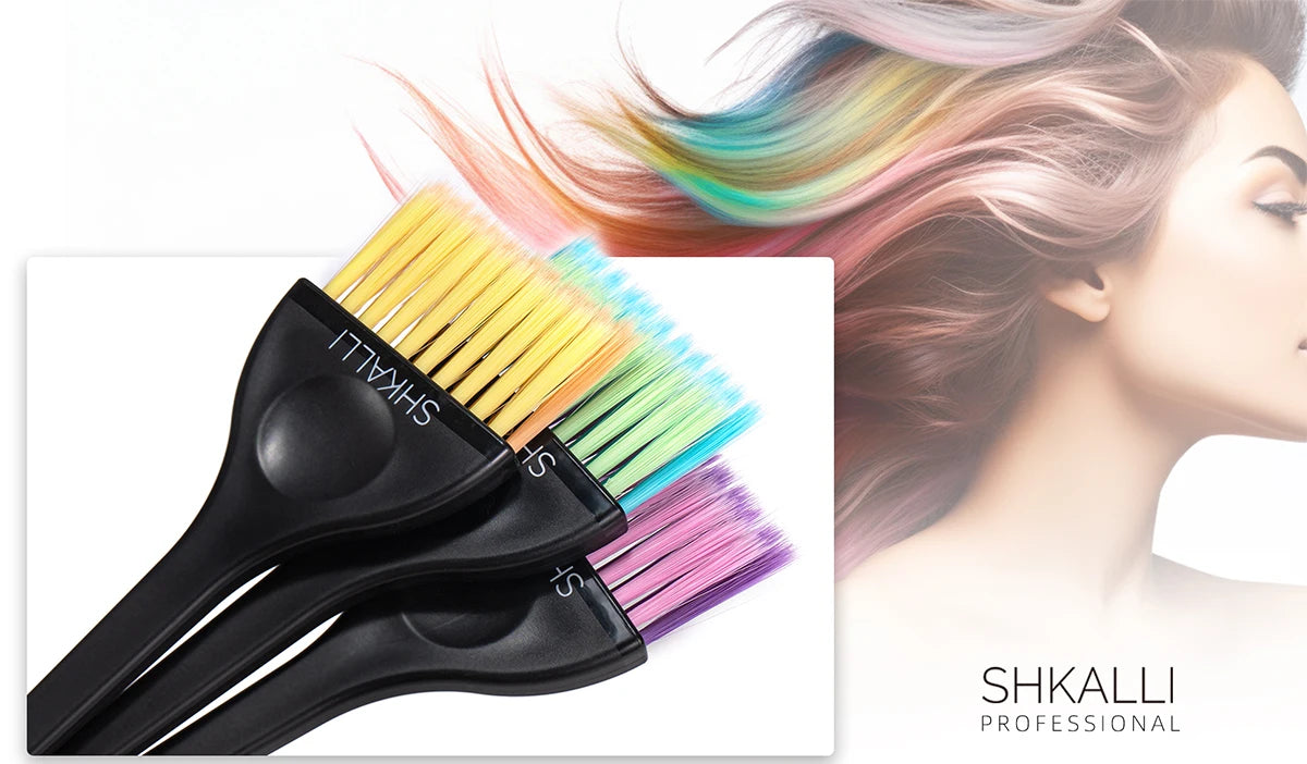 Professional Hair Tinting Brush Home Salon Hairdresser Hair Dyeing Brush Coloured Soft Bristles Balayage Brush Hair Tinting Tool