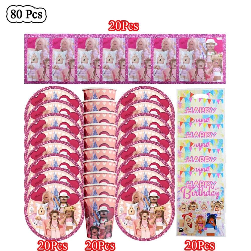 Pink Roblox Birthday Set 🎉🤖