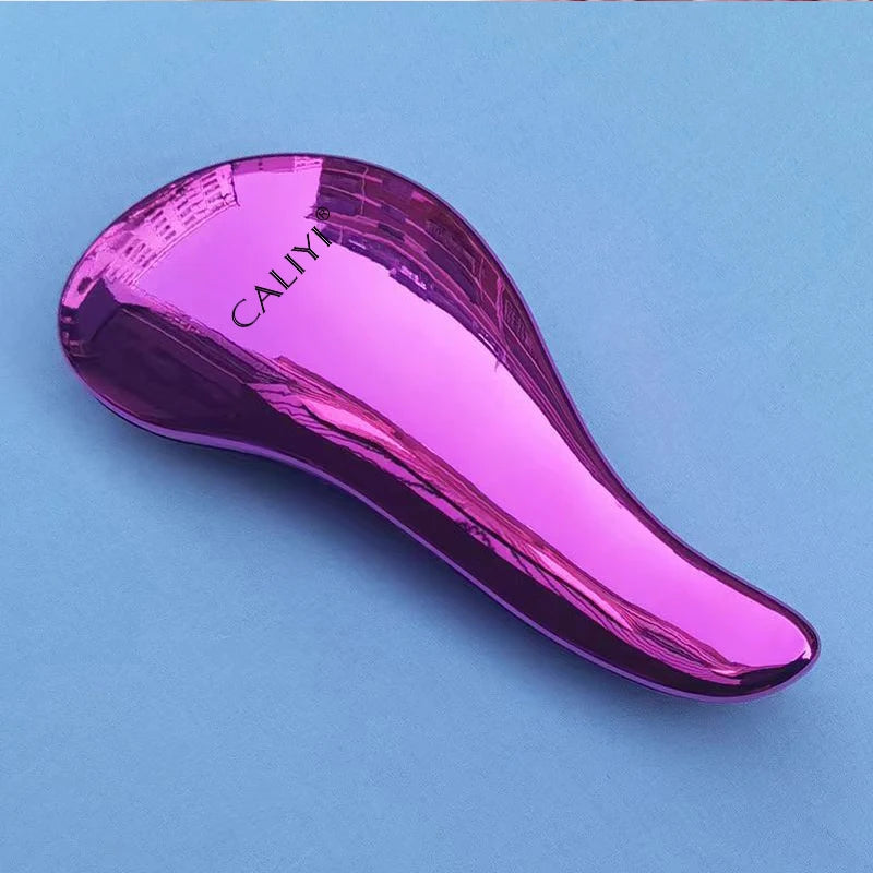 CALIYI Mango Smooth Hair Comb Brush TT Comb Professional Massage Brush Paddle Detangling Brush for Wet Dry Curly Thick Hair