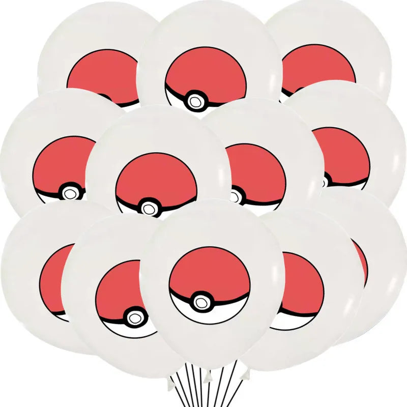 24pcs Pokemon Balloons for Birthday 12inch Cartoon Latex Balloon Birthday Party Round Multi Pikachu Toys Decoration Baby Shower