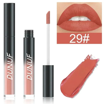 DUNUF 32 Color Matte Liquid Lipstick: Bold Pigment Non-Stick Lip Glaze