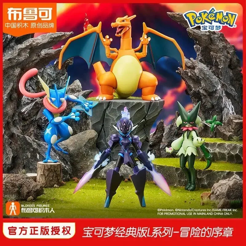 In Stock New Blokees Pokemon Assembly Action Figure Pikachu Charizard Anime Original Desktop Decoration Customized Toys Gifts