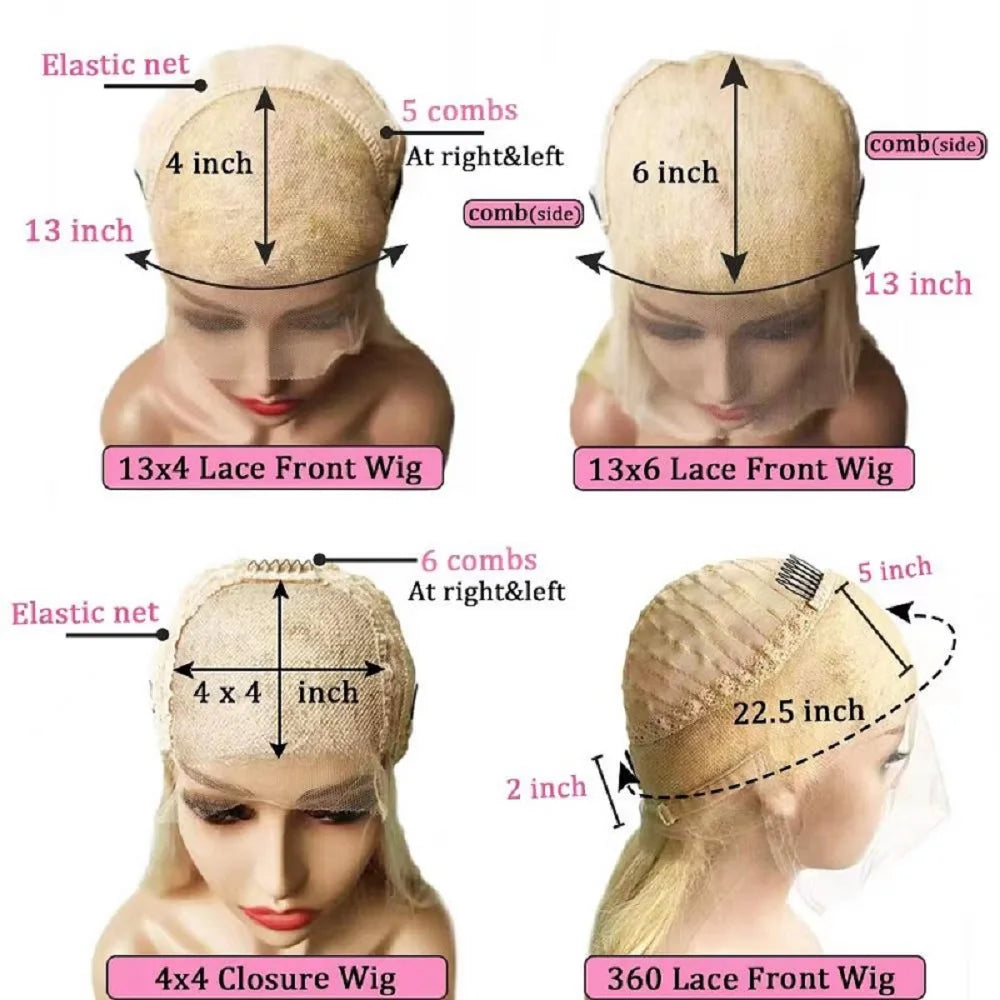 Ombre Blonde 13X4 Transparent Lace Front Human Hair Wig Brown Root Loose Wave Ash Blonde 4x4 Closure Wig Pre Plucked