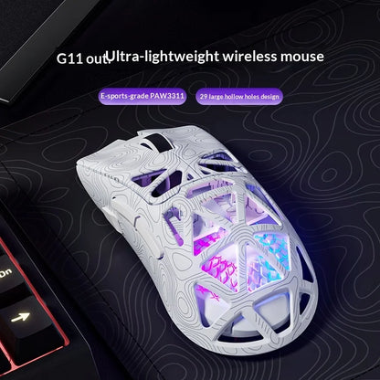 Furycube G11 1K Wireless Mouse Game Bluetooth The Third Mock Examination Paw3311 Lightweight Hollow Out Design Rgb Mouse Gift