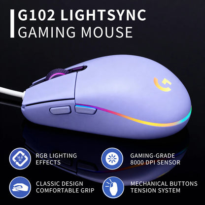 Logitech G102 Lightsync Gaming Mouse with 1ms Response Time for Esports Gamers