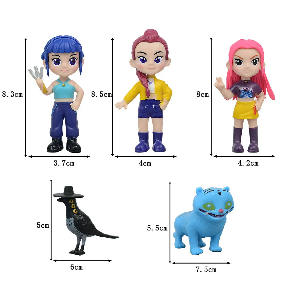 HOT Anime Kpops Demon Hunters Figure Rumi Zoe Mira anime polyvinyl chloride character collection desktop trinkets Childrens gift