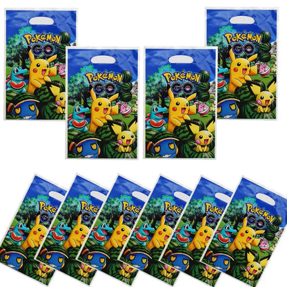 10/20/30pcs Pokemon Birthday theme Gift Bag Pokemon Figures Pikachu Candy Bag Packaging Giveaway Party Favors Children Gifts Sup
