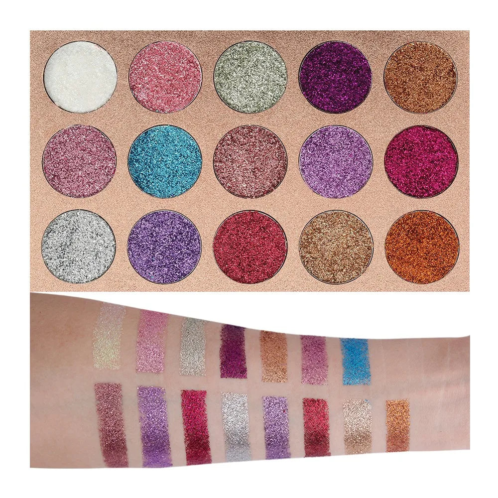 Beauty Glazed 15 Colors  Eyeshadow Palette Glitter Shimmer Palette