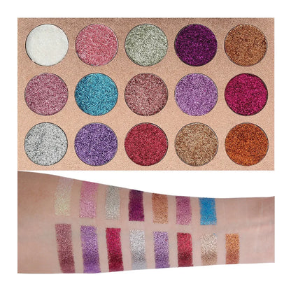 Beauty Glazed 15 Colors  Eyeshadow Palette Glitter Shimmer Palette