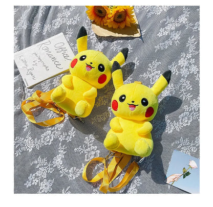 30cm Pokemon Fashion Japanese Anime Fun Cartoon Small Bag Pikachu Plush Doll Backpack Girl Cute Pikachu Plush Backpack