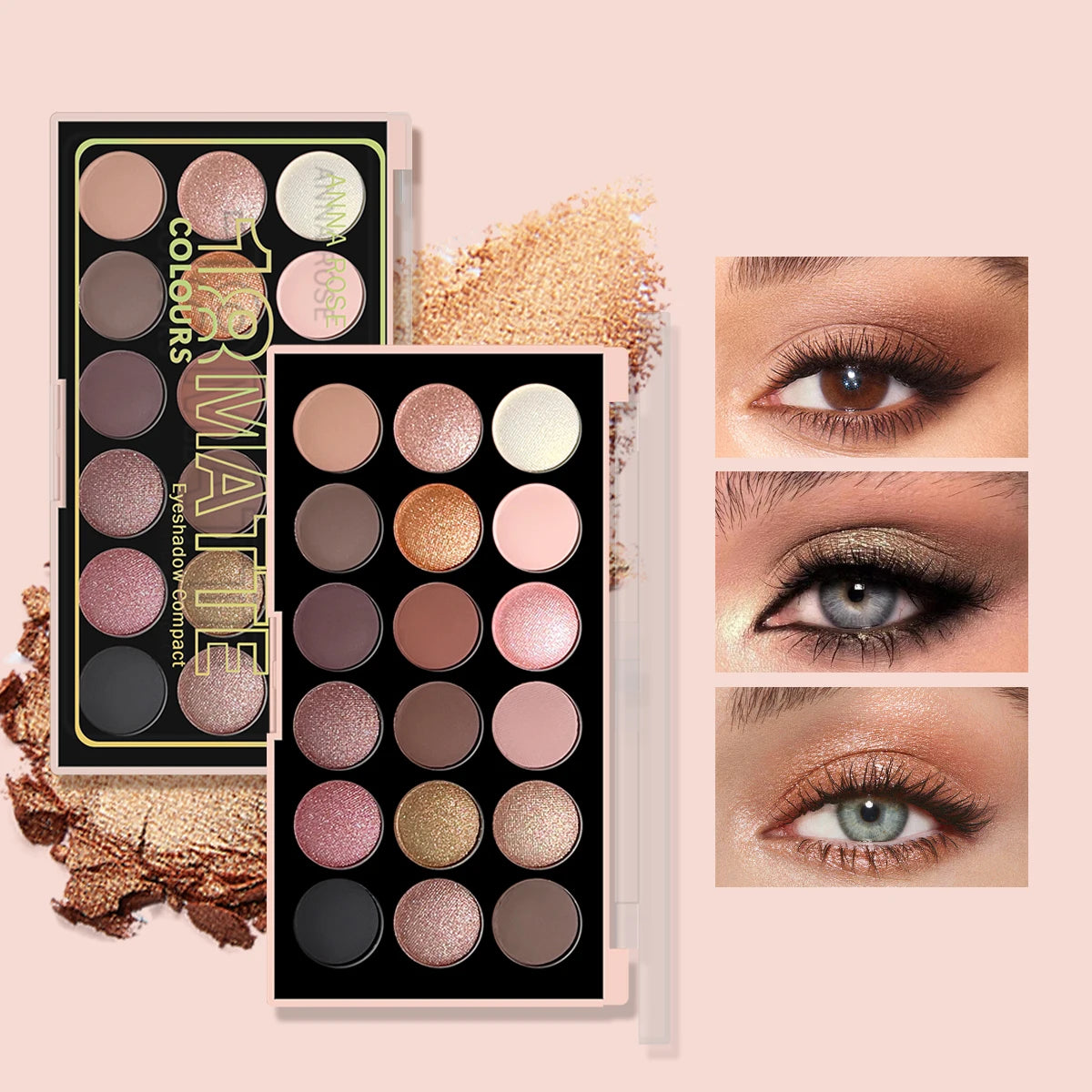 18Color Eyeshadow Palette Pearlescent Matte Fine Shimmer Glitter Earth Tones Long Lasting High Performance Beauty Makeup