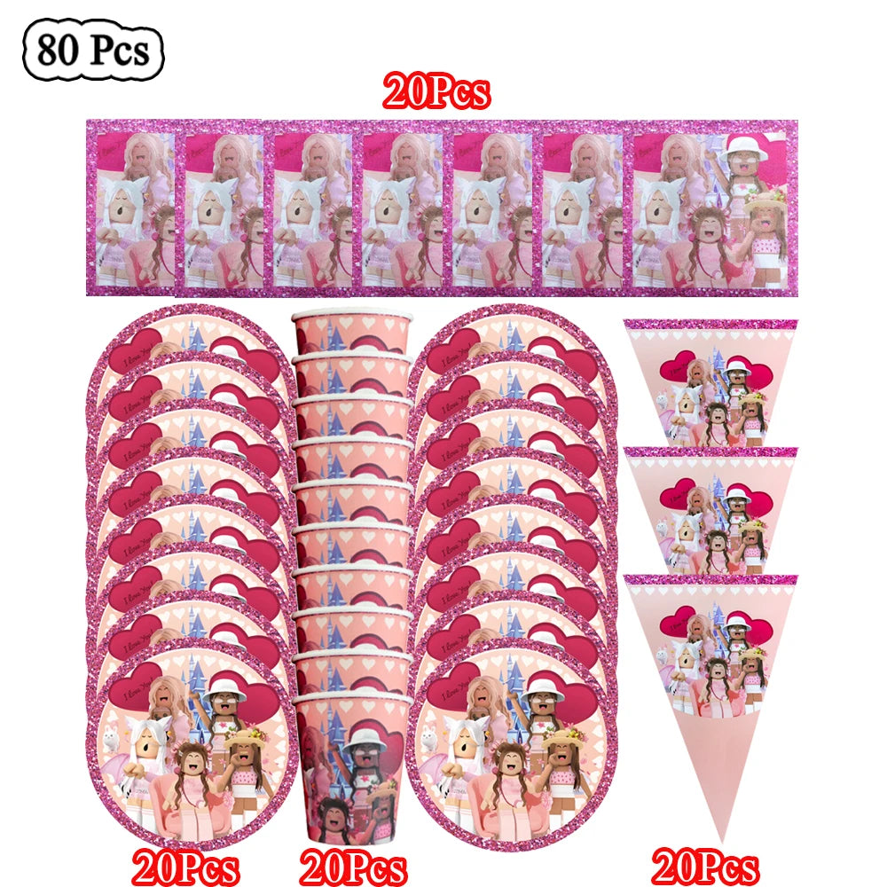 Pink Roblox Birthday Set 🎉🤖