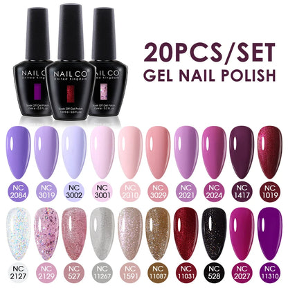 NAILCO 15ml 30/20/10pcs/Set UV Gel Nail Polish Semi Permanent Esmalte Vernis LED Gel Varnish Soak Off Nail Art All For Manicure