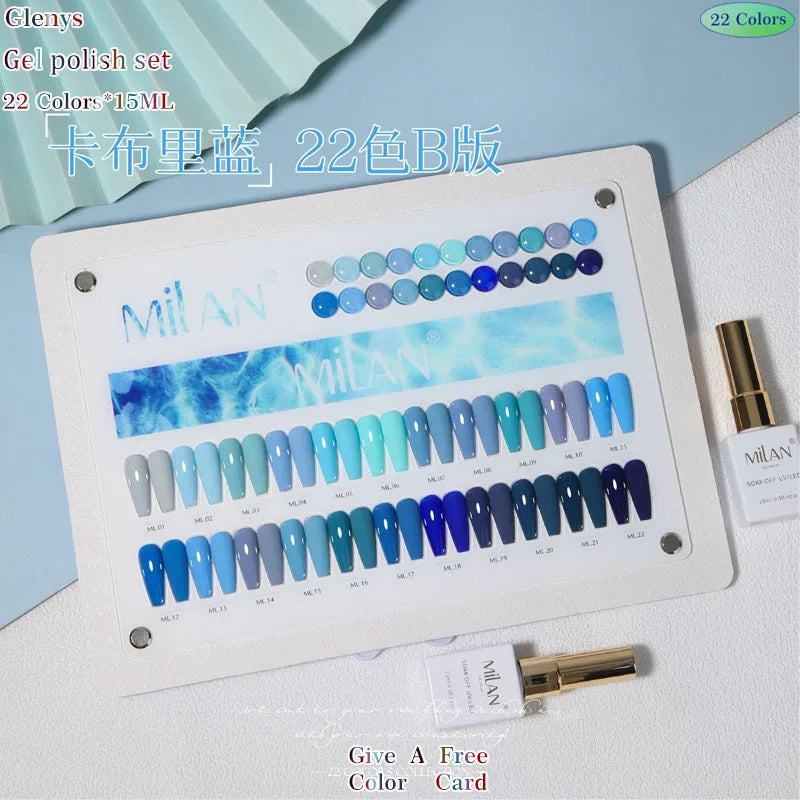 Glenys 22 color series nail polish glue, full network popular color, full immersion gel nail salon, nail art varnish set
