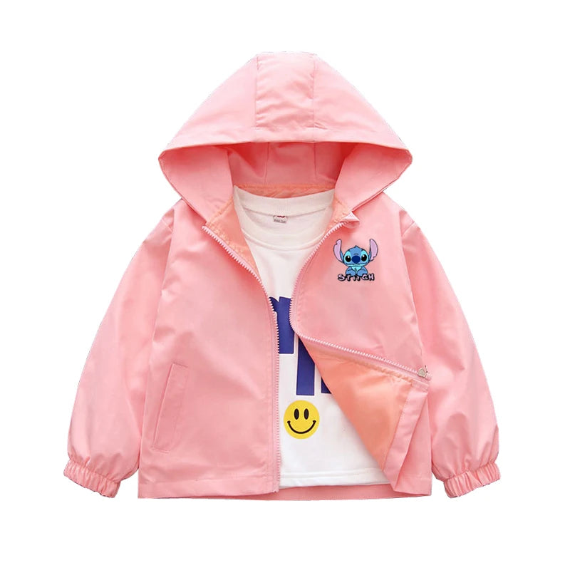 Boys Spiderman Hooded Jackets 1-10 Years Girls Spring Autumn Stitch Print Sports Coats Children Cartoon Outerwear Kids Clothes