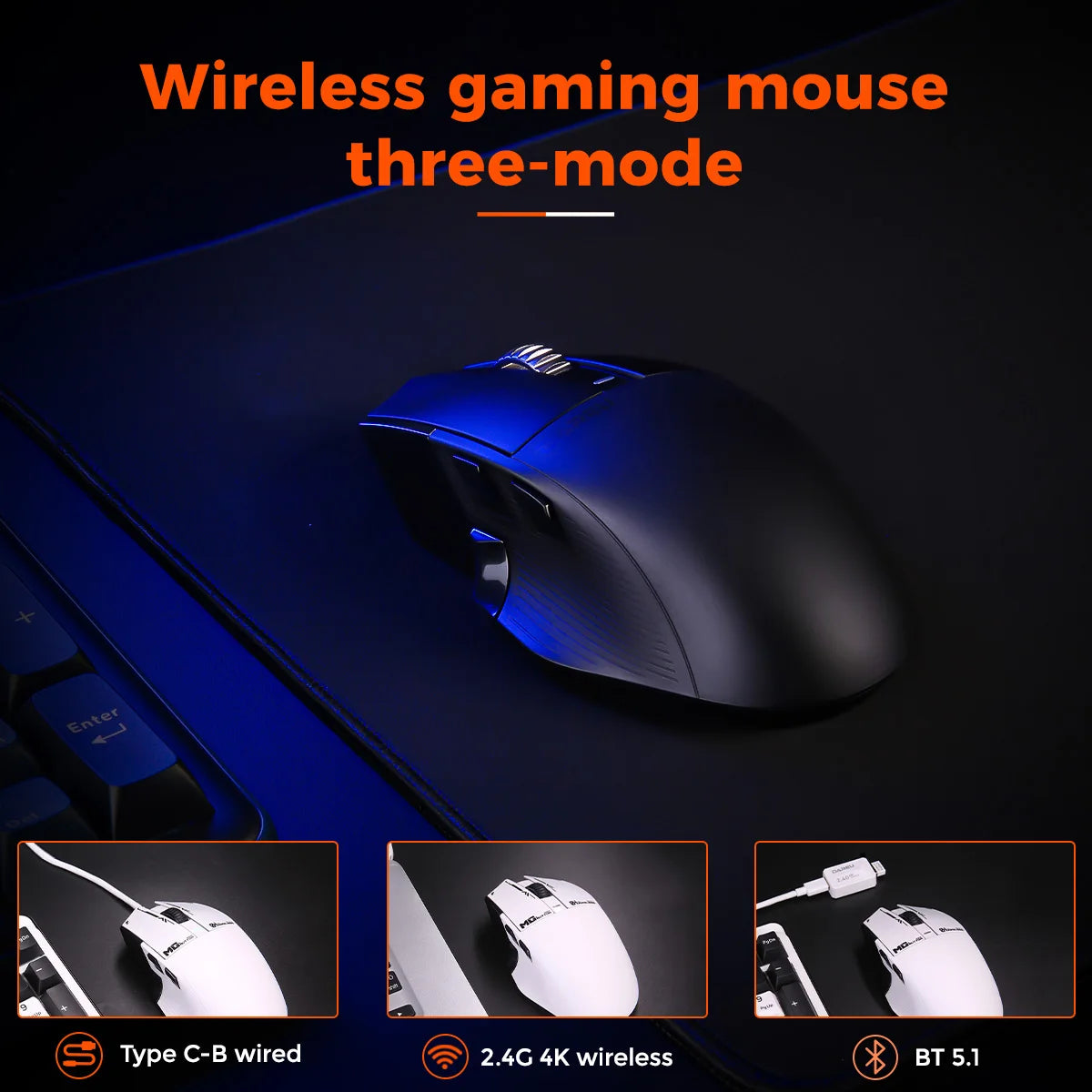 Dareu A980ProMax 8Khz Wireless Wired Mouse Tri-Mode AIM-750 30000 DPI Rechargeable TFT Display for PC Laptop Gamer