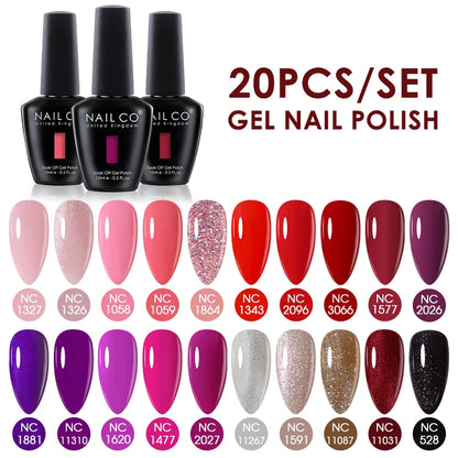 NAILCO 15ml 30/20/10pcs/Set UV Gel Nail Polish Semi Permanent Esmalte Vernis LED Gel Varnish Soak Off Nail Art All For Manicure
