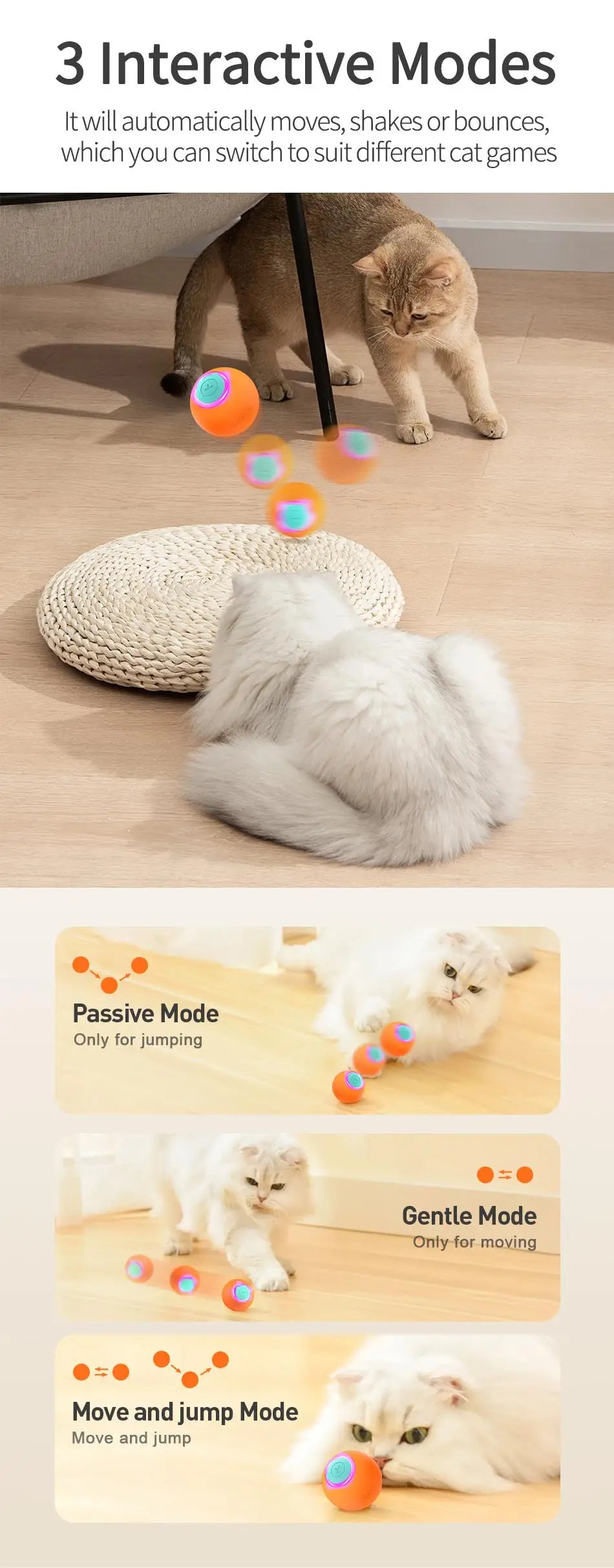 ROJECO Smart Cat Rolling Ball