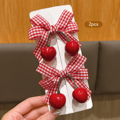 Sweet Cherry Hair Bow Clips.